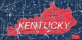 Kentucky state detailed editable map