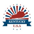 kentucky state map label. Vector illustration decorative design Royalty Free Stock Photo