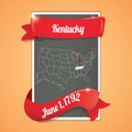 Kentucky state map poster. Vector illustration decorative design