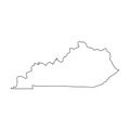 Kentucky, state of USA - solid black outline map of country area. Simple flat vector illustration