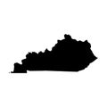 Kentucky, state of USA - solid black silhouette map of country area. Simple flat vector illustration