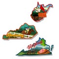 Kentucky West Virginia and Virginia state illustra