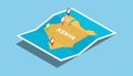 Kenya africa explore maps with isometric style and pin location tag on top