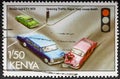 Kenya - circa 1978: Kenyan postage stamp depicting Observe traffic lights. Series Road Safety. Circa 1978.