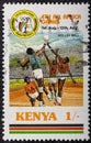 Kenya - circa 1987: A Kenyan postage stamp depicts the 4th All Africa Games. Volleyball. irca 1987