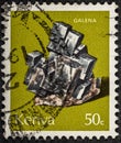KENYA - CIRCA 1977: A stamp printed in Kenya from the Minerals issue shows Galena, circa 1977.