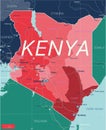 Kenya country detailed editable map