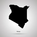 Kenya country map, simple black silhouette on gray