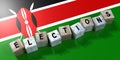 Kenya - elections concept - wooden blocks and country flag