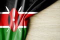 Kenya flag. Fabric pattern flag of Kenya. 3d illustration. with back space for text Royalty Free Stock Photo