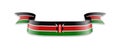 Kenya flag in the form of wave ribbon