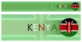 Kenya flag horizontal web banner in modern neomorphism style. Webpage Kenya country header button for mobile application or