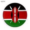 Kenya flag icon in modern neomorphism style. Button for mobile application or web. Vector on white background