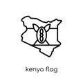 Kenya flag icon. Trendy modern flat linear vector Kenya flag icon on white background from thin line Country Flags collection