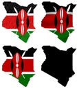 Kenya flag over map collage