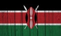Kenya Flag Over Wood Planks