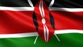 Kenya flag, with waving fabric texture