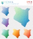 Kenya geometric polygonal maps, mosaic style.