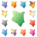 Kenya geometric polygonal, mosaic style maps.