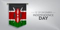 Kenya independence day greeting card, banner, vector illustration