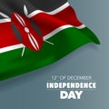 Kenya independence day greeting card, banner, vector illustration