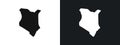 Kenya map icon linear graphics set vector in black Royalty Free Stock Photo