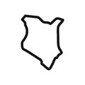 Kenya map icon linear vector graphics sign Royalty Free Stock Photo