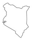 Kenya map outline vector illustration