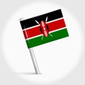 Kenya map pin flag. 3D realistic vector illustration Royalty Free Stock Photo