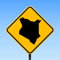 Kenya map on road sign.