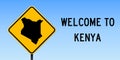 Kenya map on road sign.