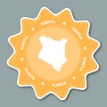 Kenya map sticker in trendy colors.