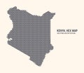 Kenya Map Vector Hexagonal Half Tone Pattern Isolated On Light Background