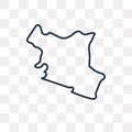 Kenya map vector icon isolated on transparent background, linear