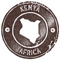 Kenya map vintage stamp.
