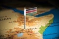 Kenya marked with a flag on the map Royalty Free Stock Photo