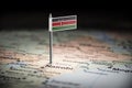 Kenya marked with a flag on the map Royalty Free Stock Photo