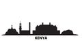 Kenya, Nairobi city skyline isolated vector illustration. Kenya, Nairobi travel black cityscape