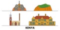 Kenya, Nairobi flat landmarks vector illustration. Kenya, Nairobi line city with famous travel sights, skyline, design.