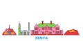 Kenya, Nairobi line cityscape, flat vector. Travel city landmark, oultine illustration, line world icons