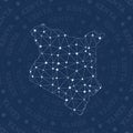 Kenya network, constellation style country map.