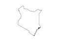 Kenya outline map country shape