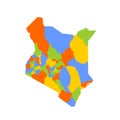 Kenya political map of administrative divisions Royalty Free Stock Photo