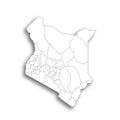 Kenya political map of administrative divisions