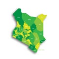 Kenya political map of administrative divisions