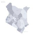 Kenya political map of administrative divisions