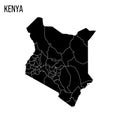 Kenya political map of administrative divisions