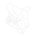 Kenya political map of administrative divisions