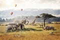 Kenya Safari Dream Trip Scene Royalty Free Stock Photo