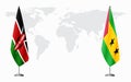 Kenya and Sao Tome and Principe flags for official meeti